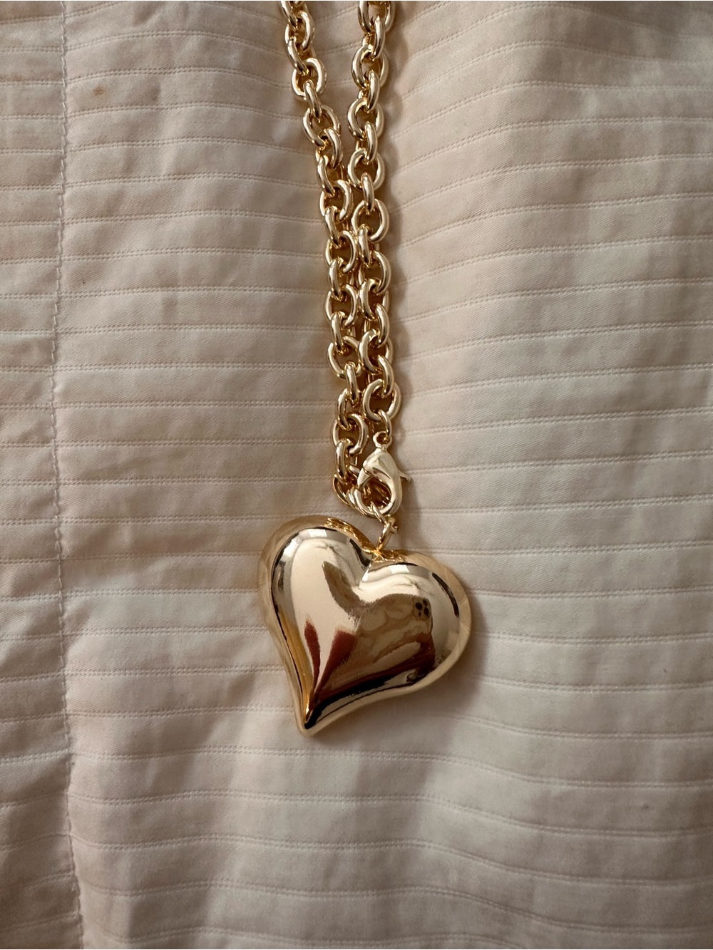 Erin McDermott long puffy heart necklace